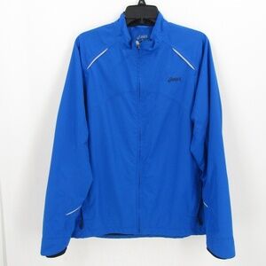Aspics Royal Blue/Black Front Zipper Running Jacket M